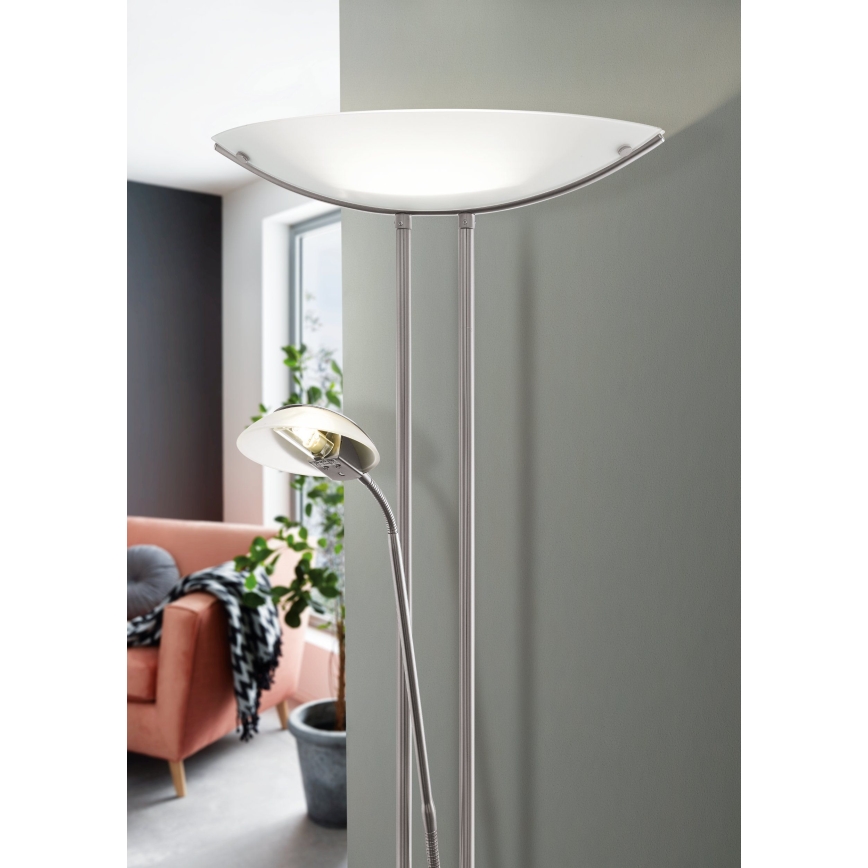 EGLO - Торшер с регулированием яркости BAYA 1xR7s/230W+1xG9/33W матовый хром
