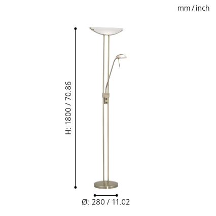 EGLO - Торшер з регулюванням яскравості BAYA 1xR7s/230W + 1xG9/33W бронза
