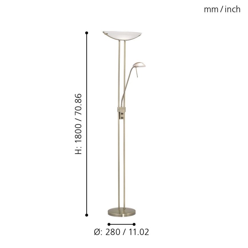 EGLO - Торшер з регулюванням яскравості BAYA 1xR7s/230W + 1xG9/33W бронза