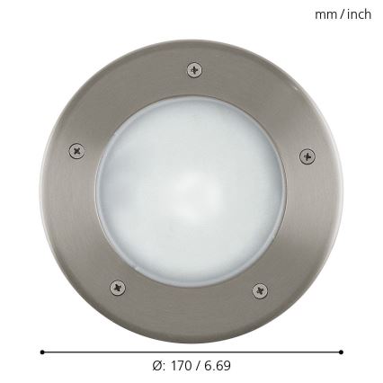 EGLO - Уличный тротуарный светильник 1xE27/15W/230V IP67