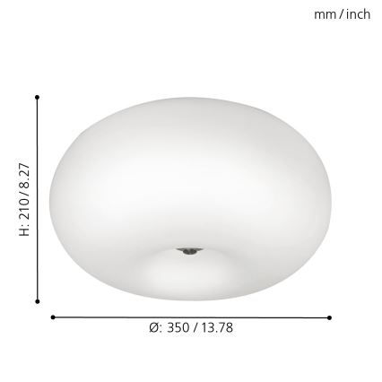EGLO - Потолочный светильник OPTICA 2xE27/60W/230V опаловое стекло диаметр 35 см