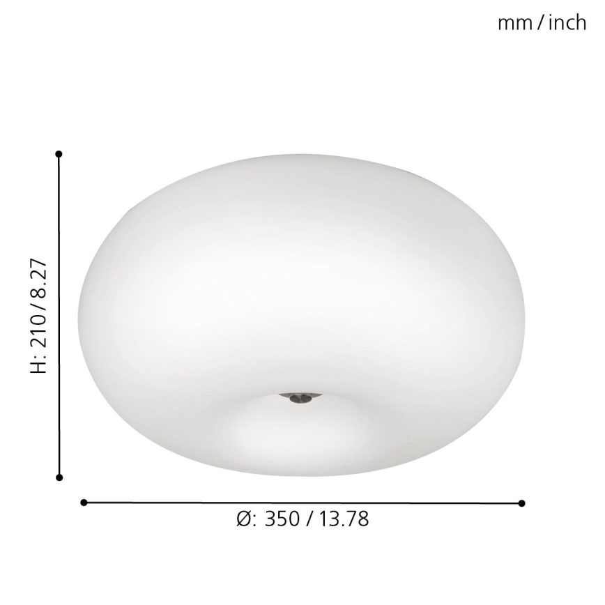 EGLO - Потолочный светильник OPTICA 2xE27/60W/230V опаловое стекло диаметр 35 см