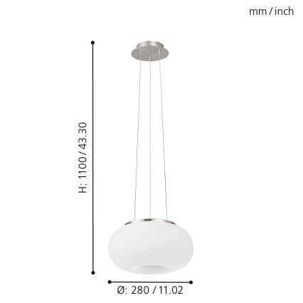 EGLO - Подвесная люстра OPTICA 2xE27/60W диаметр 28 см