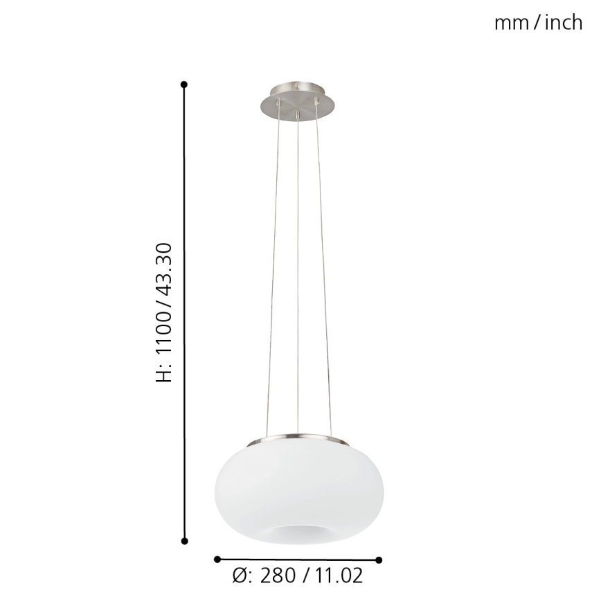 EGLO - Подвесная люстра OPTICA 2xE27/60W диаметр 28 см
