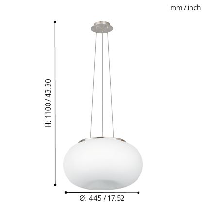 EGLO - Подвесная люстра OPTICA 2xE27/60W диаметр 45 см