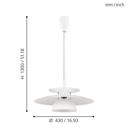 Eglo - Регулируемая люстра 1xE27/60W/230V