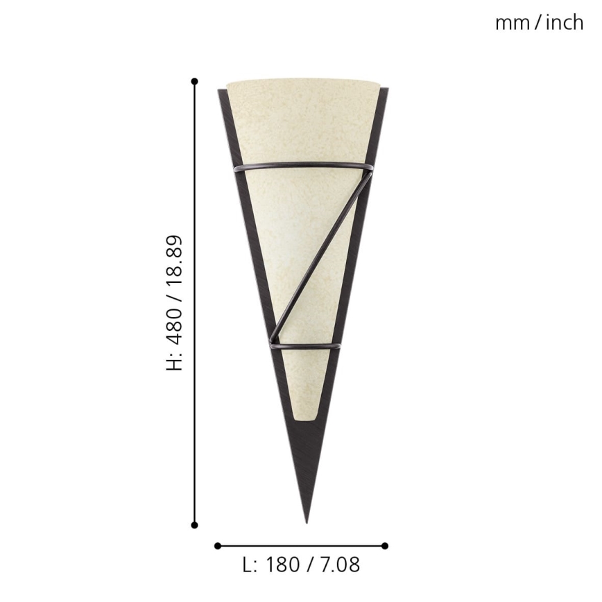 Eglo - Настенный светильник 1xE14/60W античный коричневый/белый
