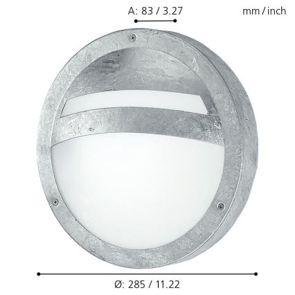 Eglo - Наружный настенный светильник 1xE27/15W/230V IP44