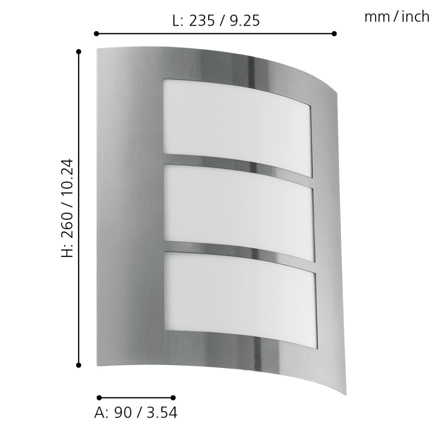 Eglo - Наружный настенный светильник 1xE27/15W/230V IP44