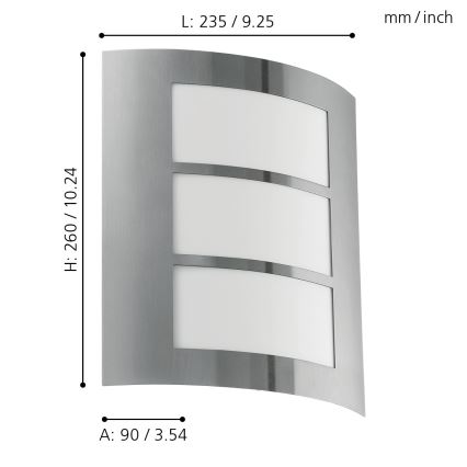 EGLO - Зовнішній настінний світильник 1xE27/15W/230V IP44