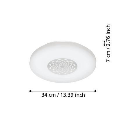 Eglo 900008 - LED Диммируемый потолочный светильник CAPASSO LED/15,6W/230V 2700-6500K