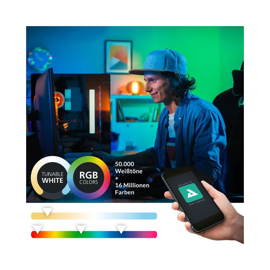 Eglo - LED RGBW Підсвітка для дзеркала з регулюванням яскравості для ванної кімнати 15,6W/230V IP44 ZigBee