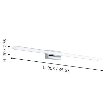 Eglo 900021 - LED RGBW Освітлення дзеркала для ванної з регулюванням яскравості 21,5W/230V IP44