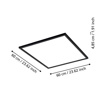 Eglo - Светодиодный диммируемый потолочный светильник LED/33W/230V черный ZigBee