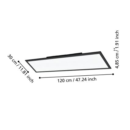 Eglo - Светодиодный регулируемый потолочный светильник LED/33,5 Вт/230 В черный ZigBee