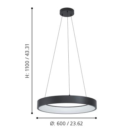 Eglo - Підвісна LED RGBW люстра з регулюванням яскравості LED/26W/230V 2700-6500K ZigBee
