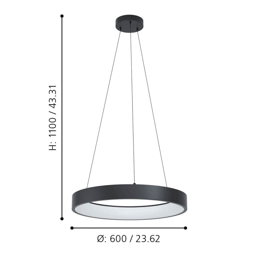 Eglo - Светодиодная диммируемая люстра RGBW на тросе LED/26W/230V ZigBee