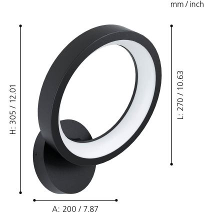 Eglo - Светодиодный диммируемый настенный RGBW-светильник LED/16W/230V ZigBee