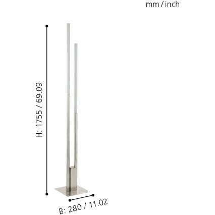 Eglo - Светодиодный RGBW-торшер с регулированием яркости LED/32W/230V ZigBee