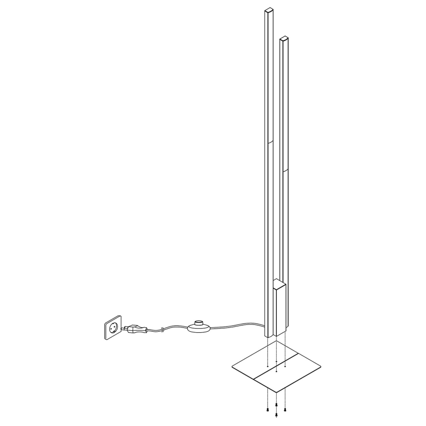 Eglo - LED RGBW Торшер з регулюванням яскравості 2xLED/16W/230V чорний ZigBee