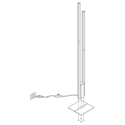 Eglo - Светодиодный RGBW-торшер с регулированием яркости 2xLED/16W/230V черный ZigBee