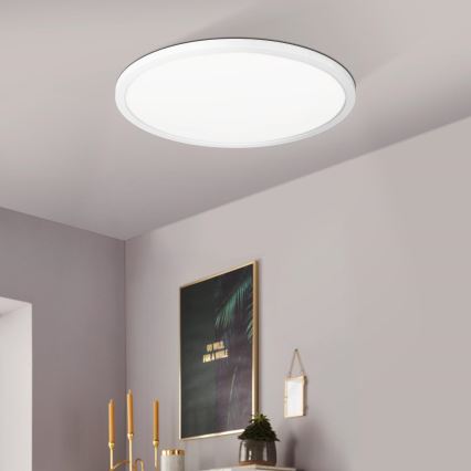 Eglo 900086 - Стельовий RGBW-світильник з регулюванням яскравості ROVITO-Z LED/14,6W/230V 2700-6500K діаметр 29,5 cm білий