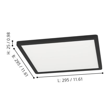 Eglo - Светодиодный диммируемый потолочный RGBW-светильник LED/14,6W/230V черный ZigBee