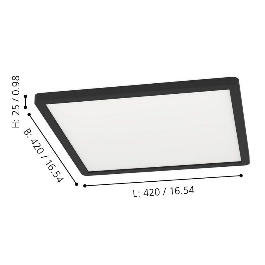 Eglo - Светодиодный потолочный RGBW-светильник с регулированием яркости LED/16,5W/230V черный ZigBee