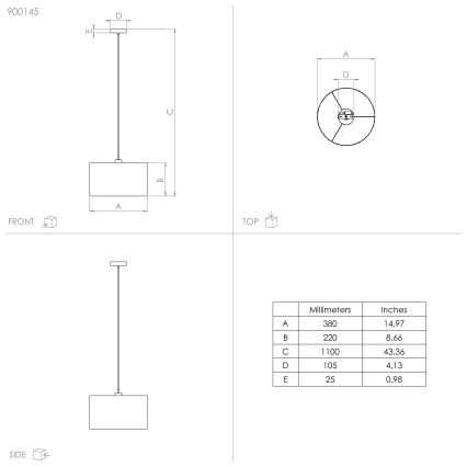 Eglo - Подвесная люстра 1xE27/40W/230V диаметр 38 см