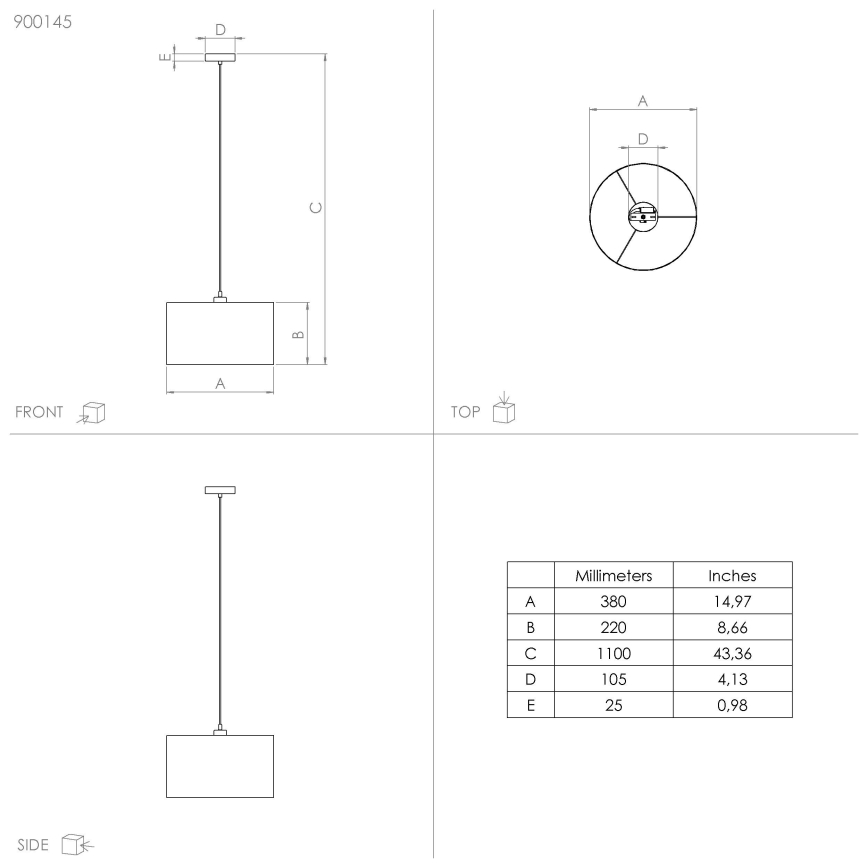 Eglo - Подвесная люстра 1xE27/40W/230V диаметр 38 см