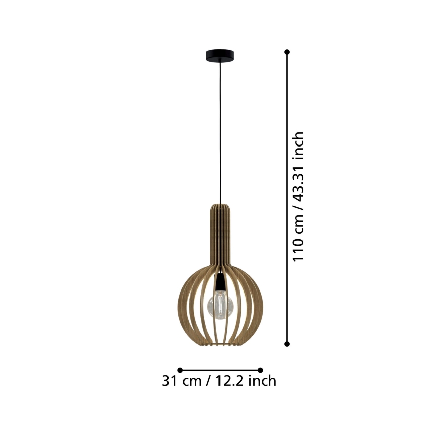 Eglo - Подвесная люстра 1xE27/40W/230V диаметр 31 см бежевая