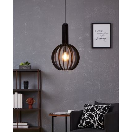 Eglo - Люстра на тросі 1xE27/40W/230V діам. 31 см чорна
