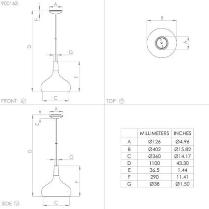 Eglo - Подвесная люстра 1xE27/40W/230V диаметр 40 см