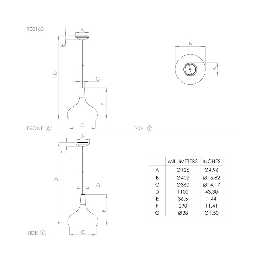 Eglo - Подвесная люстра 1xE27/40W/230V диаметр 40 см