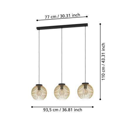 Eglo - Подвесная люстра 3xE27/40W/230V