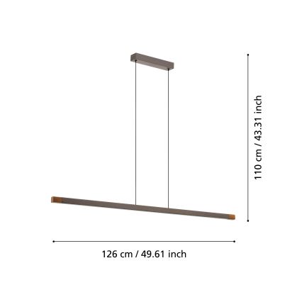 Eglo - Светодиодная подвесная люстра с регулированием яркости LED/22W/230V 3000K
