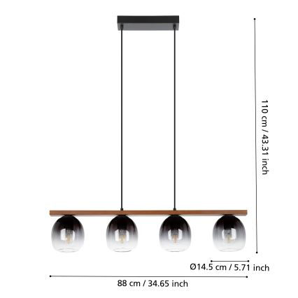 Eglo - Підвісна люстра 4xE27/40W/230V