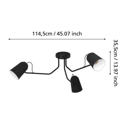Eglo - Пристельова люстра 3xE27/25W/230V