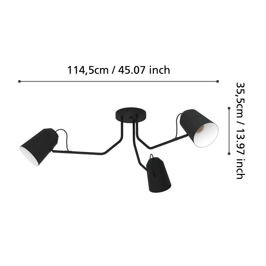 Eglo - Пристельова люстра 3xE27/25W/230V