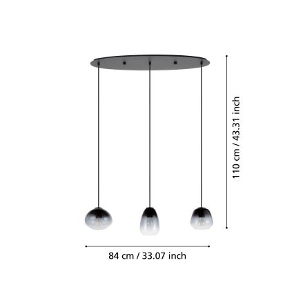 Eglo - Підвісна люстра 3xE27/40W/230V