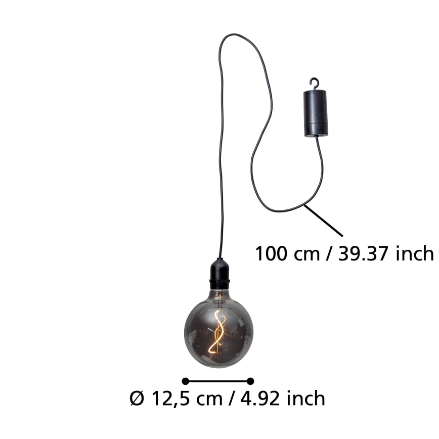 Eglo - Светодиодный уличный подвесной светильник LED/0,06W/6V 4xAA IP44 серый