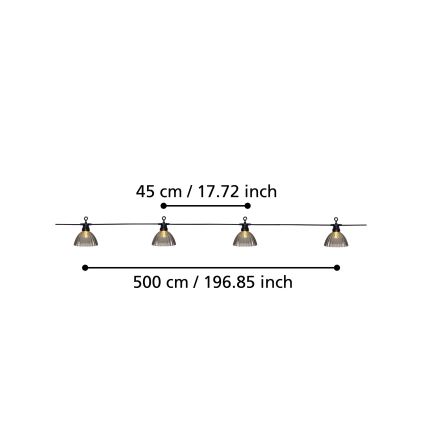 Eglo - Вулична декоративна LED гірлянда 12xLED/0,066W/3,2V IP44