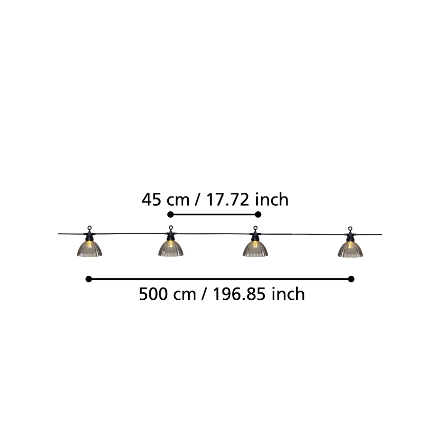 Eglo - Вулична декоративна LED гірлянда 12xLED/0,066W/3,2V IP44