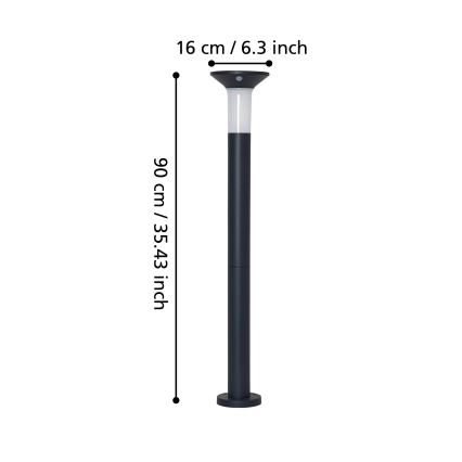Eglo - Вулична LED лампа на сонячній батареї з датчиком 6xLED/0,03W/3,7V IP44
