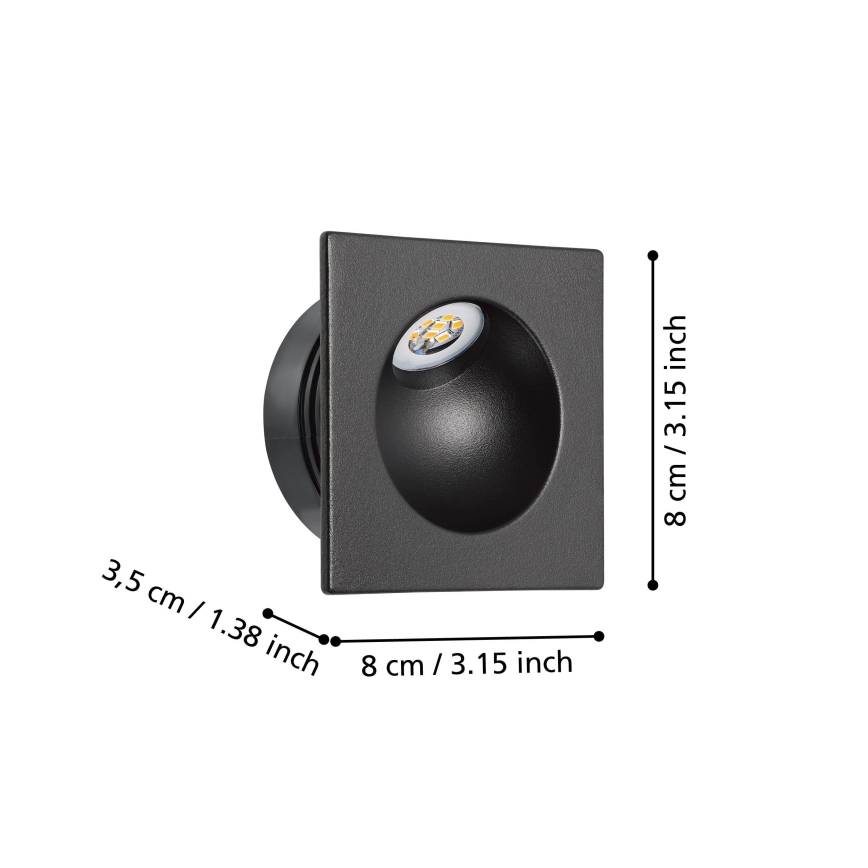 Eglo - Светодиодный лестничный светильник LED/2W/230V 3000K черный