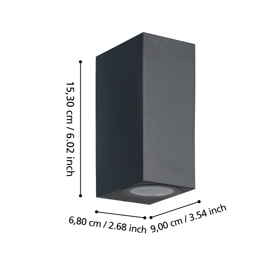 Eglo - Вуличний світлодіодний настінний світильник 2xGU10/4,6W/230V IP44