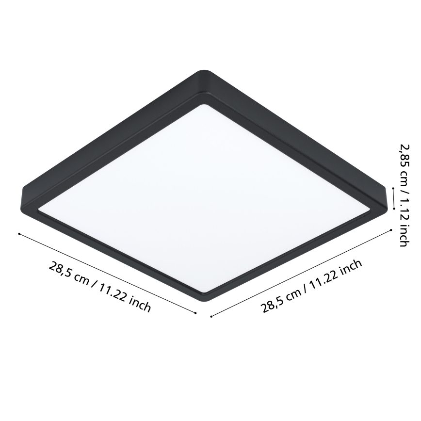 Eglo - Светодиодный потолочный светильник для ванной комнаты LED/20,5W/230V IP44 черный