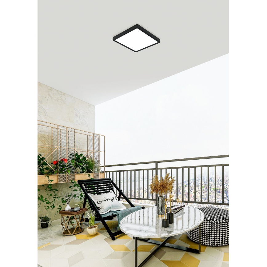 Eglo - Вуличний світлодіодний стельовий світильник LED/20,5W/230V IP44 чорний