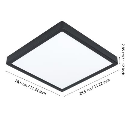 Eglo - Вуличний світлодіодний стельовий світильник LED/20,5W/230V IP44 чорний