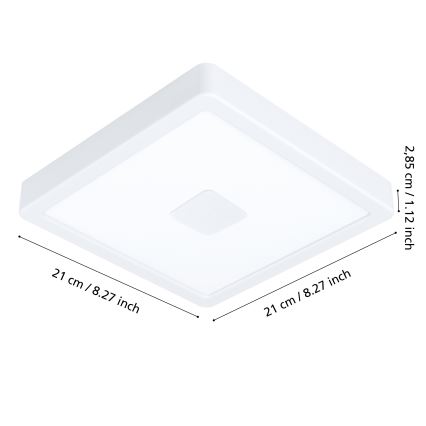 Eglo - Светодиодный уличный потолочный светильник LED/17W/230V IP44 белый
